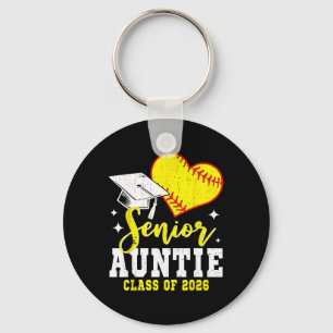 Senior Auntie Cl Of 2026 Softball Graduation Key Ring