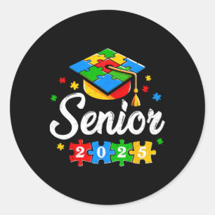 Senior Autism Graduate 2025 Autism Graduation Seni Classic Round Sticker