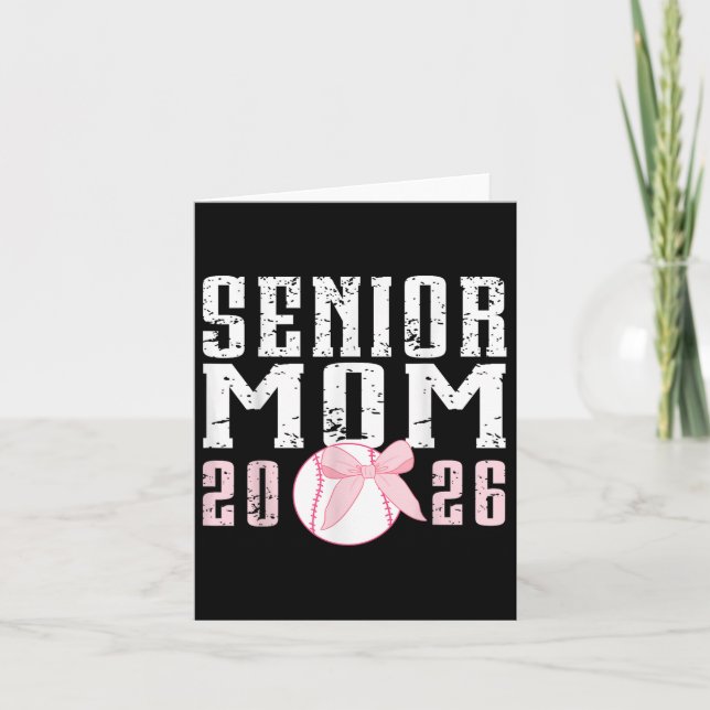Senior Back To School 2026 Baseball Bow Cl Of 2026 Card (Front)