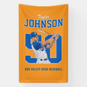 Senior Baseball Custom Photo Jersey Number Sports Banner