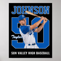 Senior Baseball Player Custom Photo Jersey Number