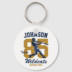 Senior Baseball Team High School Sports Game Day Key Ring