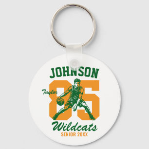 Senior Basketball Player School Sports Team Custom Key Ring