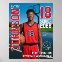 Senior Basketball Player Team Photo Gift Sports