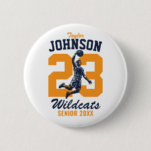 Senior Basketball Team School Sports Player 6 Cm Round Badge
