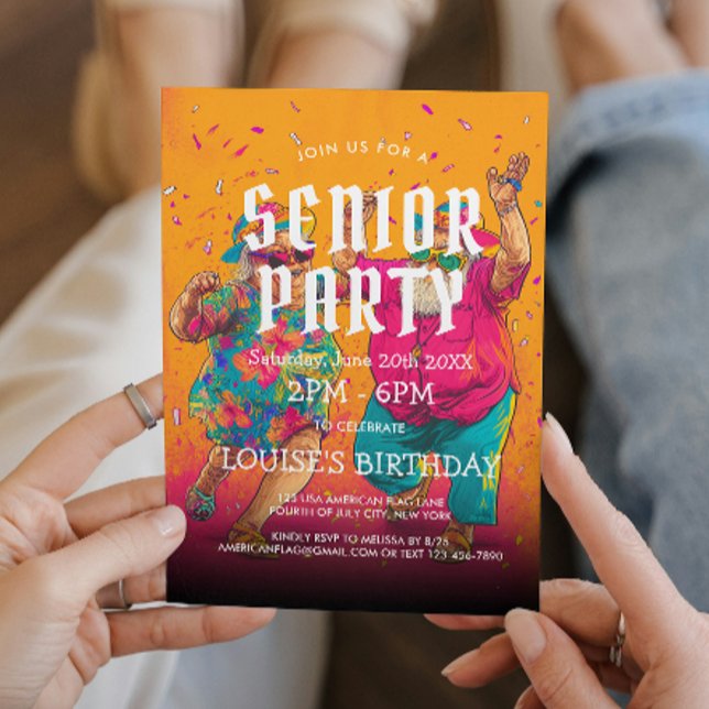 Senior Birthday Party And Grandparents Invitation (Creator Uploaded)
