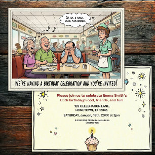 Senior Birthday Party  Invitation