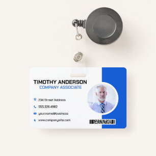 Senior Business Man Barcode ID Badge