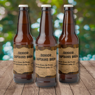 Senior Captain Brew Beer Bottle Label