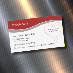 Senior Care Medical Magnetic Business Cards