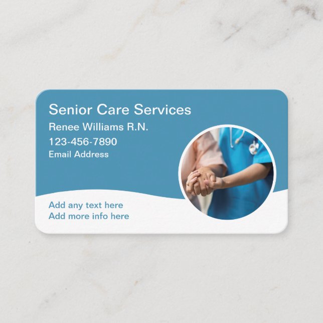 Senior Care Registered Nurse Home Health Business Card (Front)