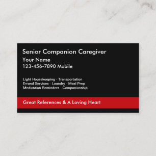 Senior Caregiver Business Cards