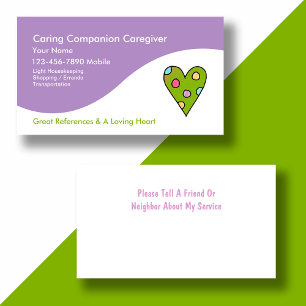 Senior Caregiver Business Cards