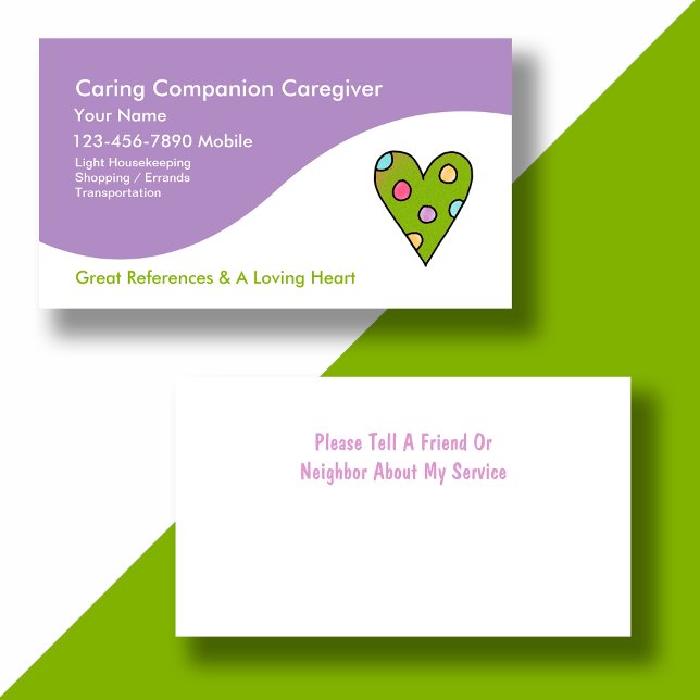 Senior Caregiver Business Cards (Creator Uploaded)