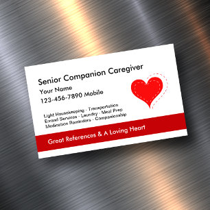 Senior Caregiver Home Health Magnetic Business Card