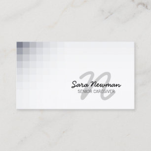 Senior Caregiver Services Violet Cursive Monogram Business Card