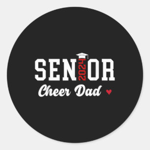 Senior Cheer Dad 2024 Cl Grad Proud Cheer Leading  Classic Round Sticker