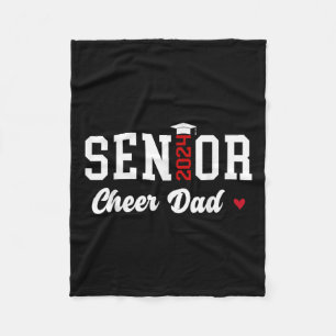 Senior Cheer Dad 2024 Cl Grad Proud Cheer Leading Fleece Blanket