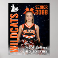Senior Cheer Team Cheerleader Night Star Photo