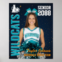 Senior Cheer Team Cheerleader Photo Gold Blue