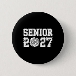 Senior Cheerleader Cheer Class of 2027 Graduation 6 Cm Round Badge