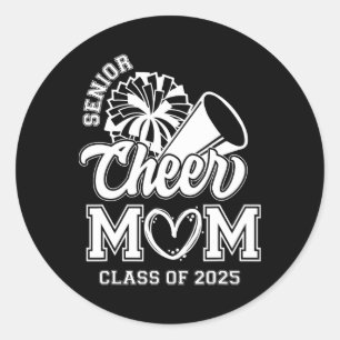 Senior Cheerleader Mum Cheer Cl Of 2025 Graduation Classic Round Sticker