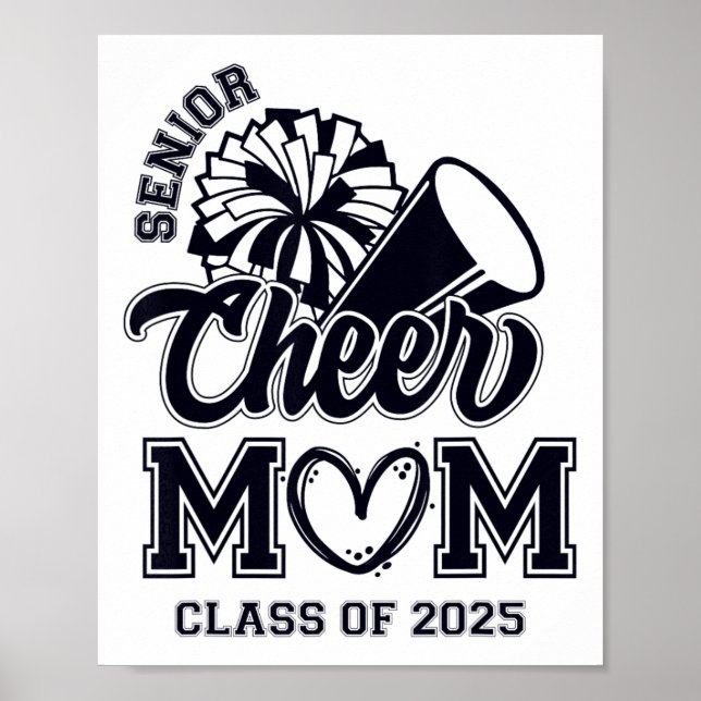 Senior Cheerleader Mum Cheer Cl Of 2025 Graduation Poster (Front)