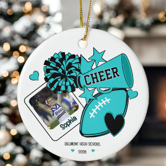 Senior Cheerleader Personalised Photo Ceramic Tree Decoration