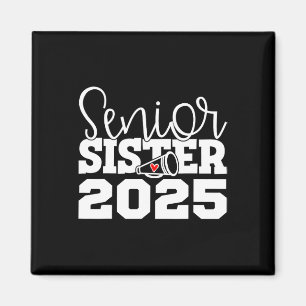 Senior Cheerleader Sister Cheer Cl Of 2025 Graduat Magnet