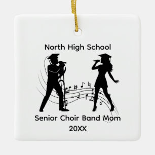 Senior Choir Band Mum Music Notes Ceramic Ornament