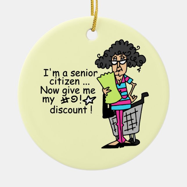 Senior Citizen Discount Ceramic Tree Decoration (Front)