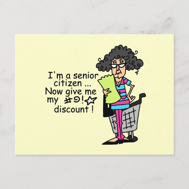 Senior Citizen Discount Postcard (Front)