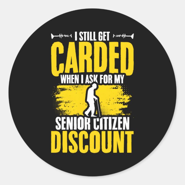 Senior Citizen Old Guy Senior Citizen Classic Round Sticker (Front)