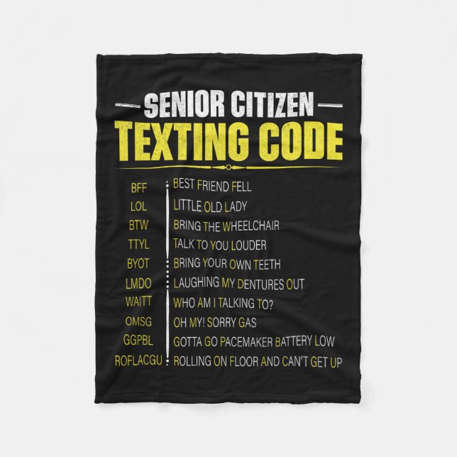 Senior Citizen's Texting Code Fathers Day For Gran Fleece Blanket (Front)