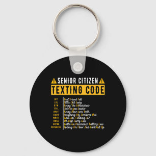 Senior Citizen's Texting Code Vintage Grandpa Gift Key Ring