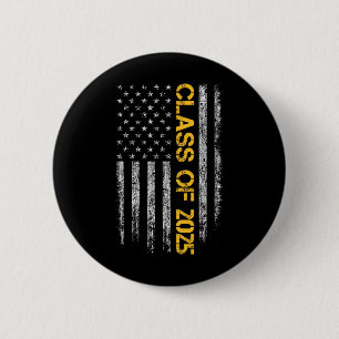 Senior Cl Of 2025 Patriotic American Flag Graduati 6 Cm Round Badge