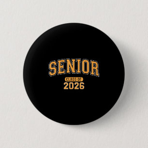Senior Cl Of 2026 Graduation Arched Orange Letters 6 Cm Round Badge