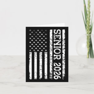Senior Cl Of 2026 Patriotic American Usa Flag Grad Card