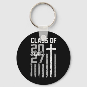 Senior Cl Of 2027 Christian American Flag 2026 Gra Key Ring