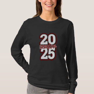 Senior Class 2025 School Colours Maroon White High T-Shirt
