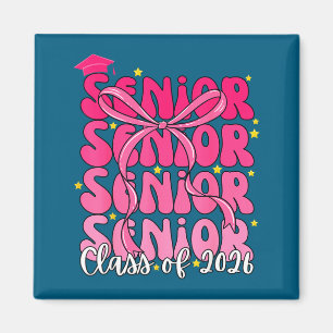 Senior Class 2026 Pink Coquette Artwork Magnet
