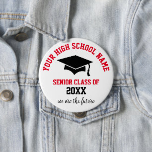 Senior Class 20XX  Round Button, Huge, 4 Inch 10 Cm Round Badge