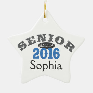 Senior Class of 2016 Blue Ceramic Tree Decoration