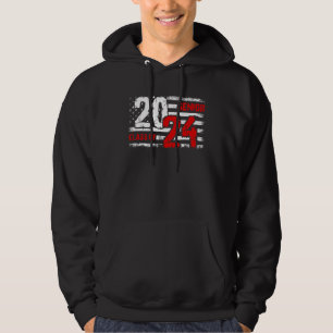 Senior Class Of 2024 Seniors Grad Usa Flag 2024 4 Hoodie