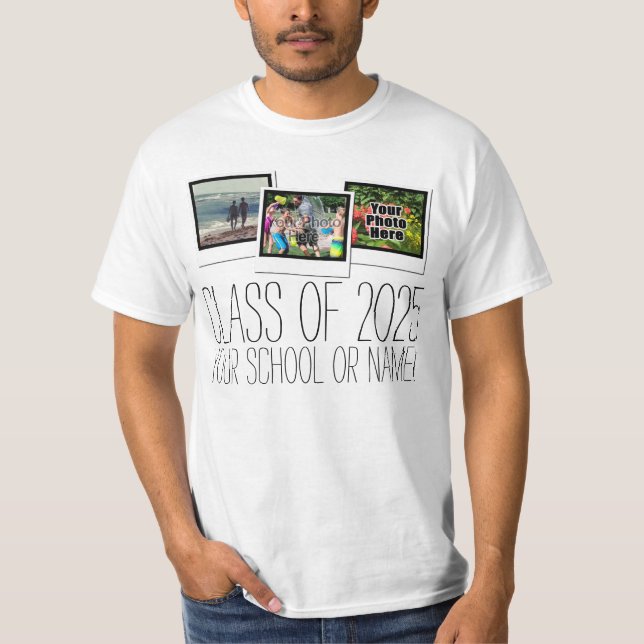 Senior Class of 2025 Graduation Photo Custom T-Shirt (Front)