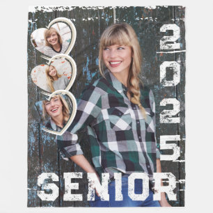 Senior Class of 2025 Graduation Photo Keepsake Fleece Blanket