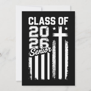 Senior Class Of 2026 Christian Jesus American Flag Announcement