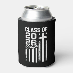 Senior Class Of 2026 Christian Jesus American Flag Can Cooler
