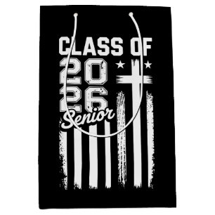 Senior Class Of 2026 Christian Jesus American Flag Medium Gift Bag