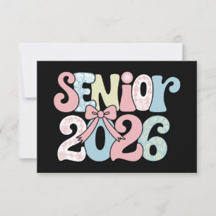 Senior Class Of 2026 Floral Bow Graduation 26 Grad Announcement